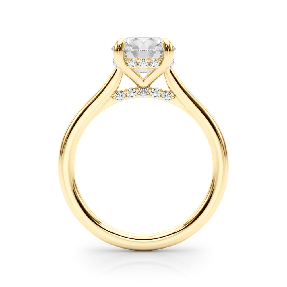 Timeless Sidestone Round Diamond Engagement Ring — 9K/18K Gold & Platinum