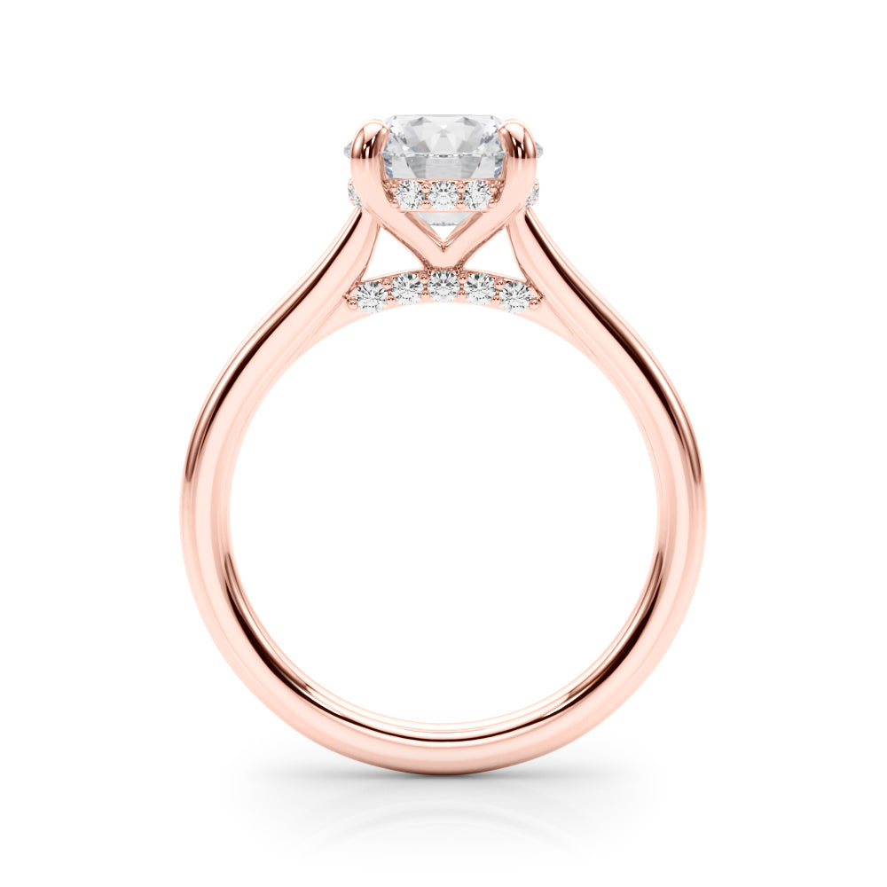Timeless Sidestone Round Diamond Engagement Ring — 9K/18K Gold & Platinum