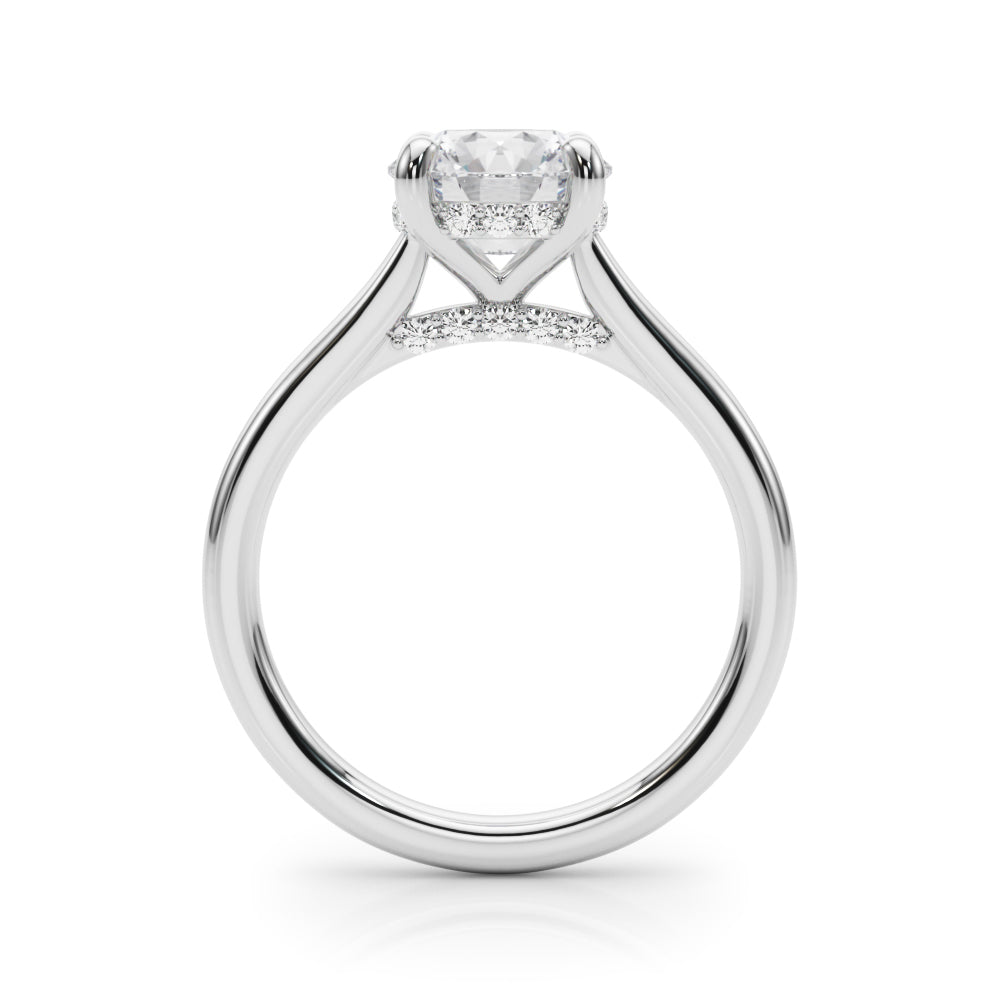Timeless Sidestone Round Diamond Engagement Ring — 9K/18K Gold & Platinum