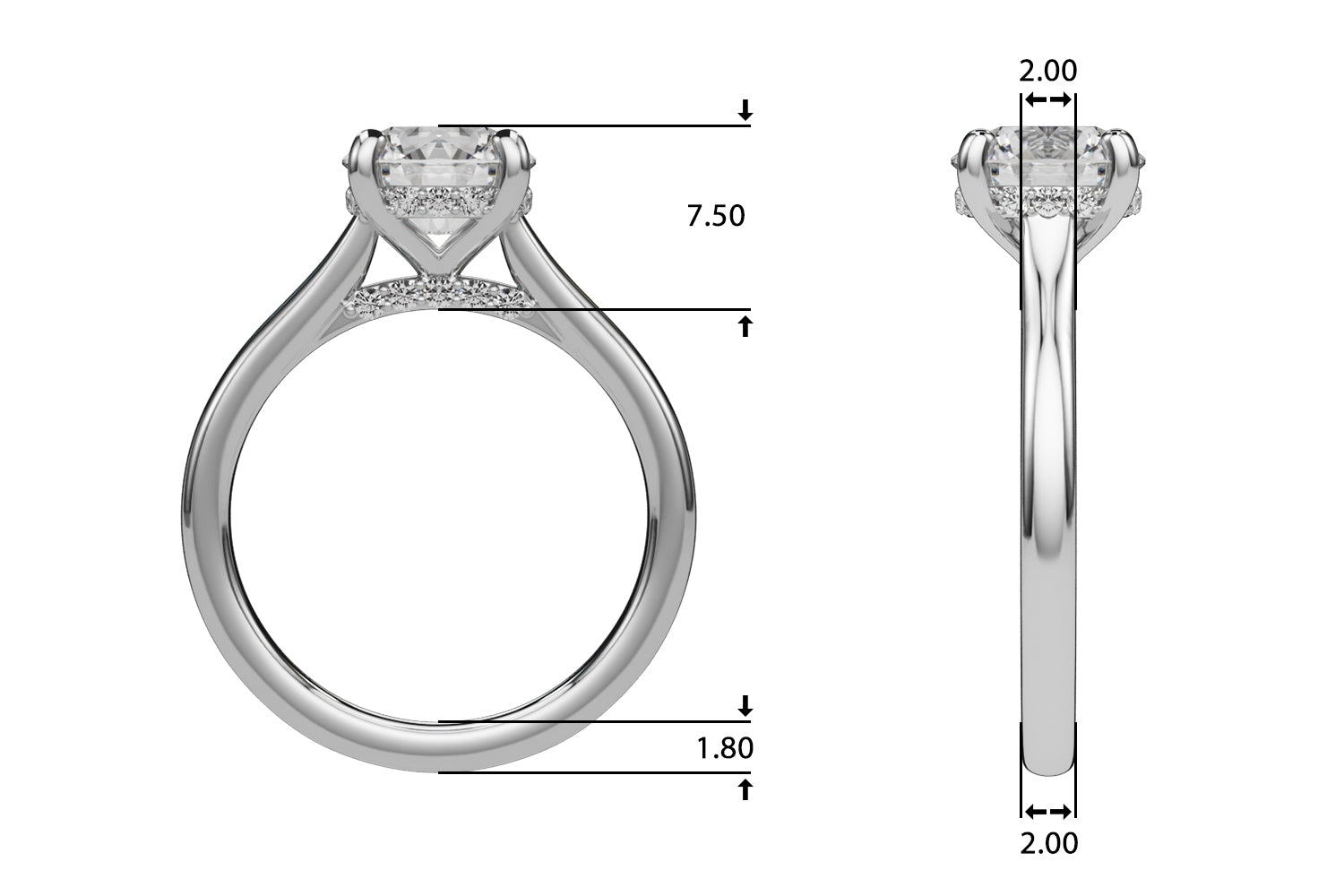 Timeless Sidestone Round Diamond Engagement Ring — 9K/18K Gold & Platinum