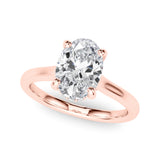 Elegant Sidestone Oval Diamond Engagement Ring — 9K/18K Gold & Platinum
