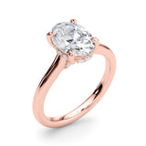 Elegant Sidestone Oval Diamond Engagement Ring — 9K/18K Gold & Platinum
