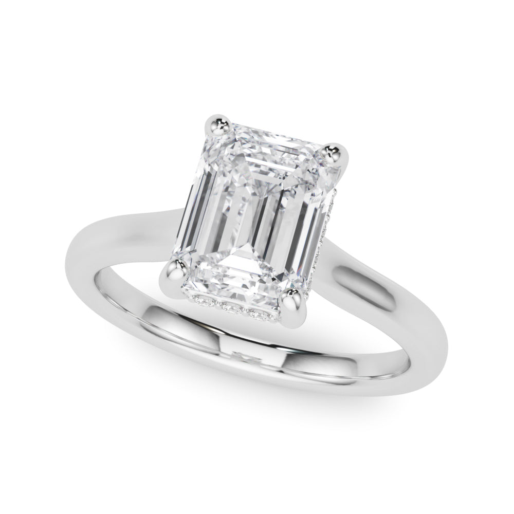 Vintage-Inspired Sidestone Emerald Diamond Engagement Ring — 9K/18K Gold & Platinum