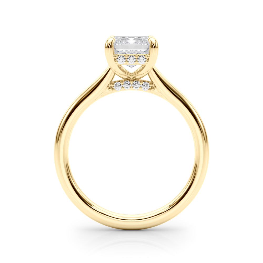 Vintage-Inspired Sidestone Emerald Diamond Engagement Ring — 9K/18K Gold & Platinum