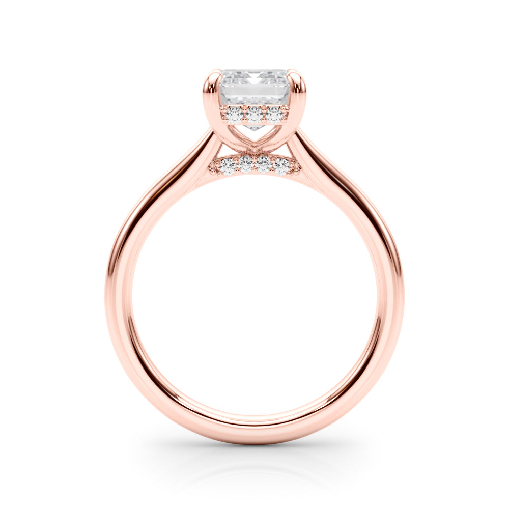Vintage-Inspired Sidestone Emerald Diamond Engagement Ring — 9K/18K Gold & Platinum