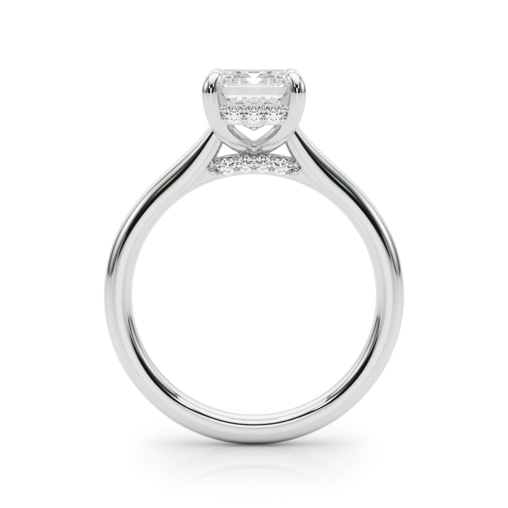 Vintage-Inspired Sidestone Emerald Diamond Engagement Ring — 9K/18K Gold & Platinum