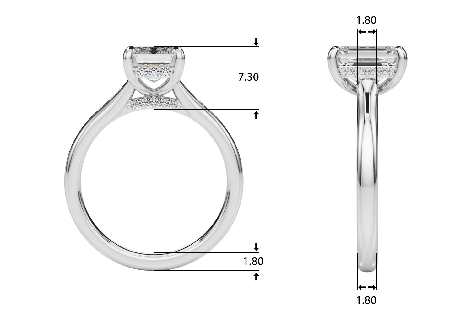 Vintage-Inspired Sidestone Emerald Diamond Engagement Ring — 9K/18K Gold & Platinum