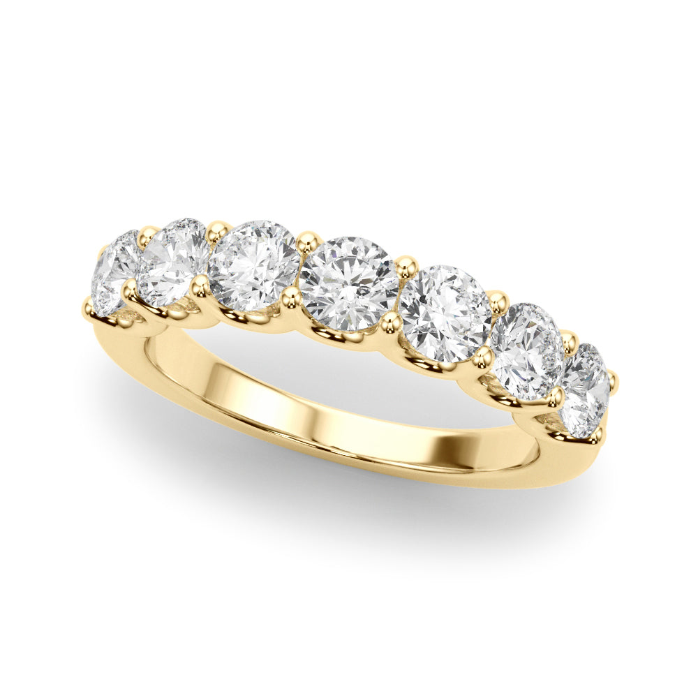 Shared U-Prong Half Eternity Ring in Gold & Platinum