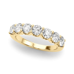 Shared U-Prong Half Eternity Ring in Gold & Platinum