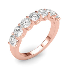 Shared U-Prong Half Eternity Ring in Gold & Platinum