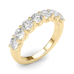 Shared U-Prong Half Eternity Ring in Gold & Platinum