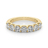 Lab Grown Round Diamond 7 Stone U Prong Set Diamond Ring D Color VVS Clarity