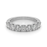 Lab Grown Round Diamond 7 Stone U Prong Set Diamond Ring D Color VVS Clarity