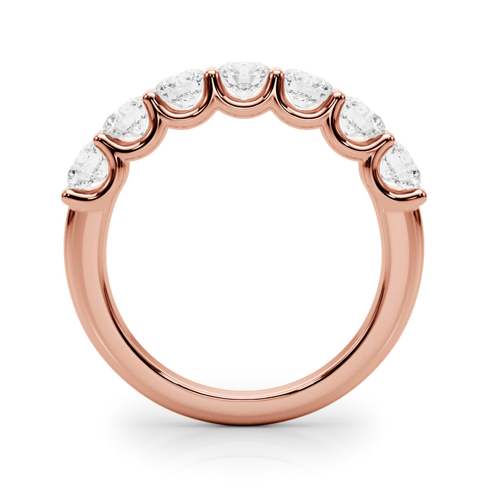 Shared U-Prong Half Eternity Ring in Gold & Platinum
