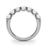 Lab Grown Round Diamond 7 Stone U Prong Set Diamond Ring D Color VVS Clarity