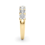 Lab Grown Round Diamond 7 Stone U Prong Set Diamond Ring D Color VVS Clarity