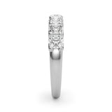 Lab Grown Round Diamond 7 Stone U Prong Set Diamond Ring D Color VVS Clarity