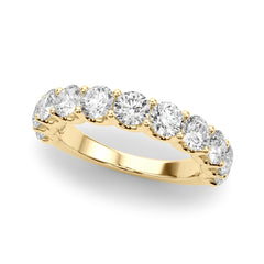 U-Prong Half Eternity Ring in Gold & Platinum