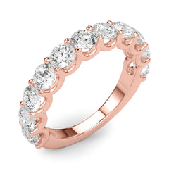 U-Prong Half Eternity Ring in Gold & Platinum