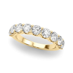 U-Prong Half Eternity Ring in Gold & Platinum