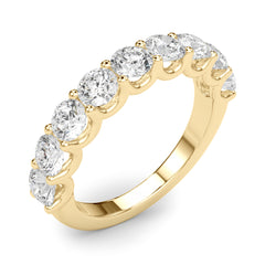 U-Prong Half Eternity Ring in Gold & Platinum
