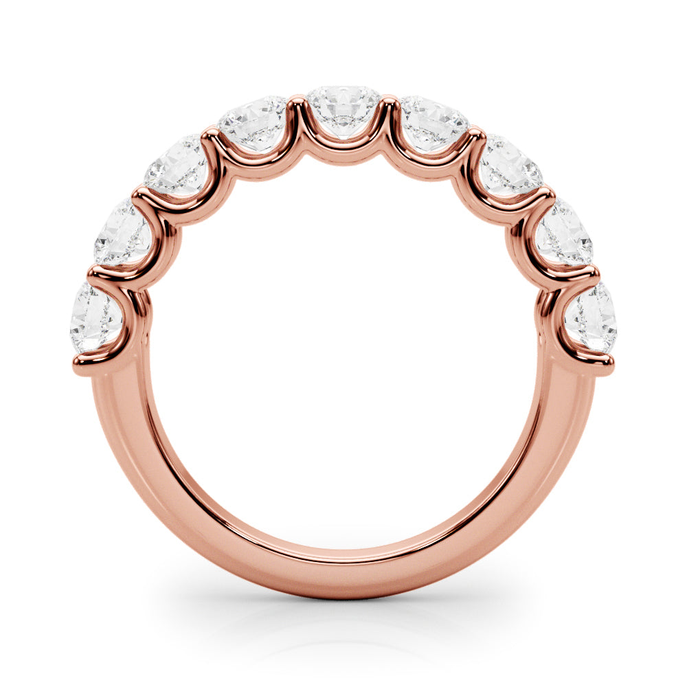 U-Prong Half Eternity Ring in Gold & Platinum