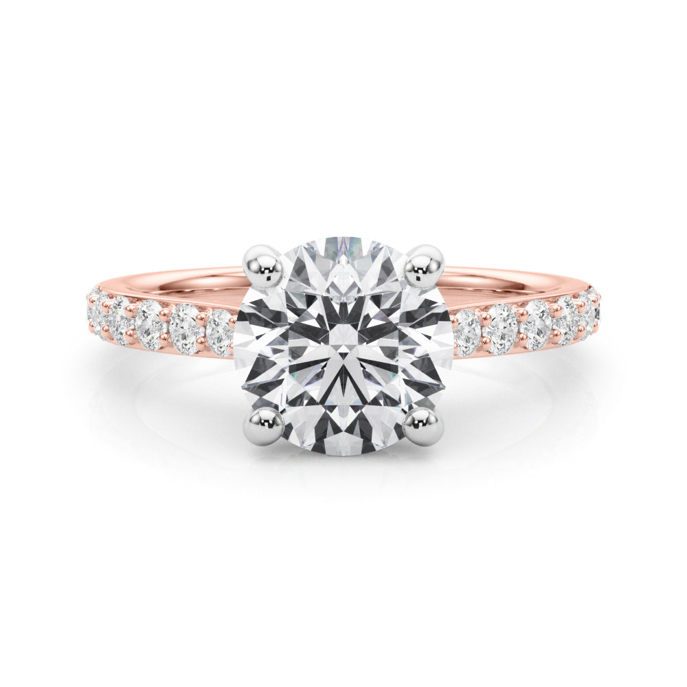 Majestic Halo Round Diamond Engagement Ring — 9K/18K Gold & Platinum