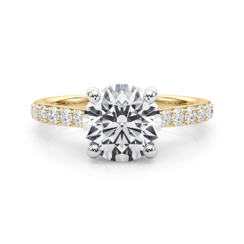 Majestic Halo Round Diamond Engagement Ring — 9K/18K Gold & Platinum