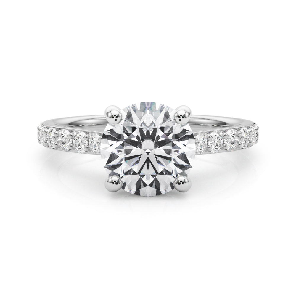 Majestic Halo Round Diamond Engagement Ring — 9K/18K Gold & Platinum