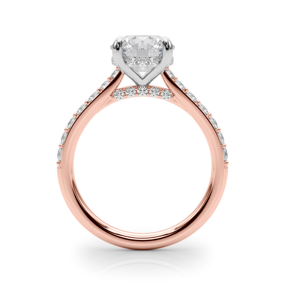 Majestic Halo Round Diamond Engagement Ring — 9K/18K Gold & Platinum