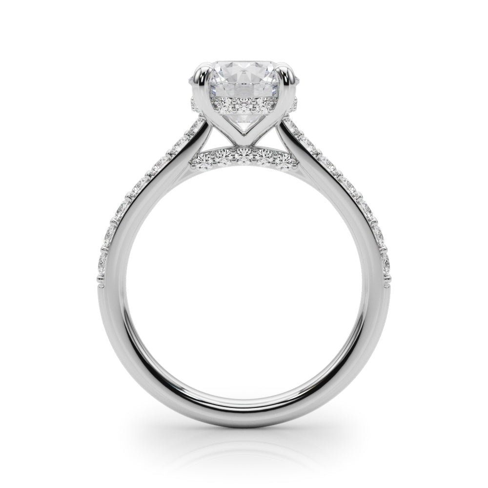 Majestic Halo Round Diamond Engagement Ring — 9K/18K Gold & Platinum