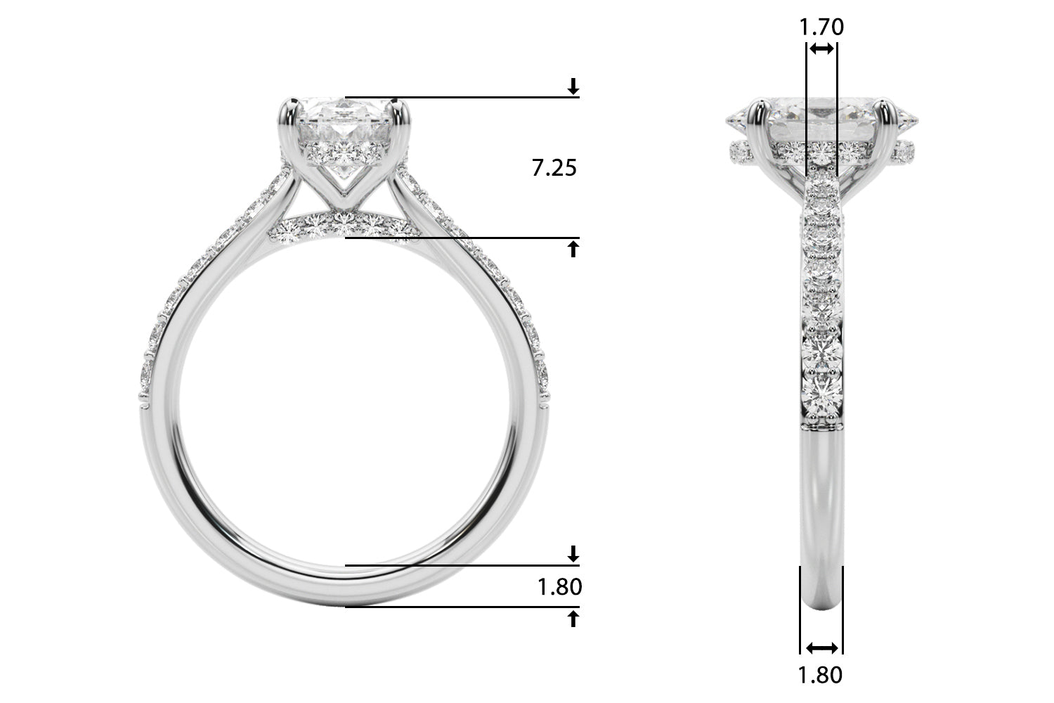 Refined Halo Oval Diamond Engagement Ring — 9K/18K Gold & Platinum