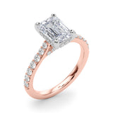 Luxe Halo Emerald Diamond Engagement Ring — 9K/18K Gold & Platinum