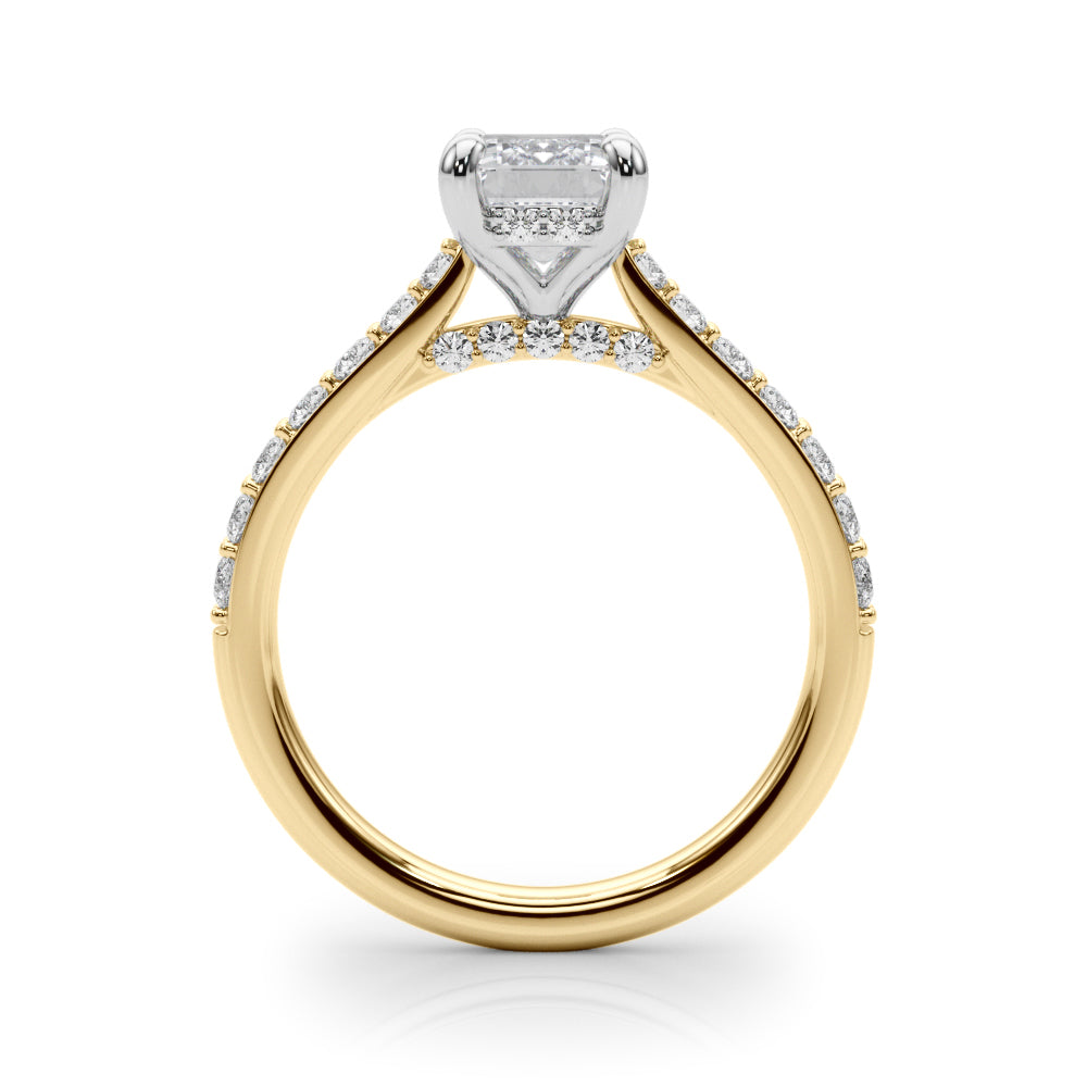 Luxe Halo Emerald Diamond Engagement Ring — 9K/18K Gold & Platinum