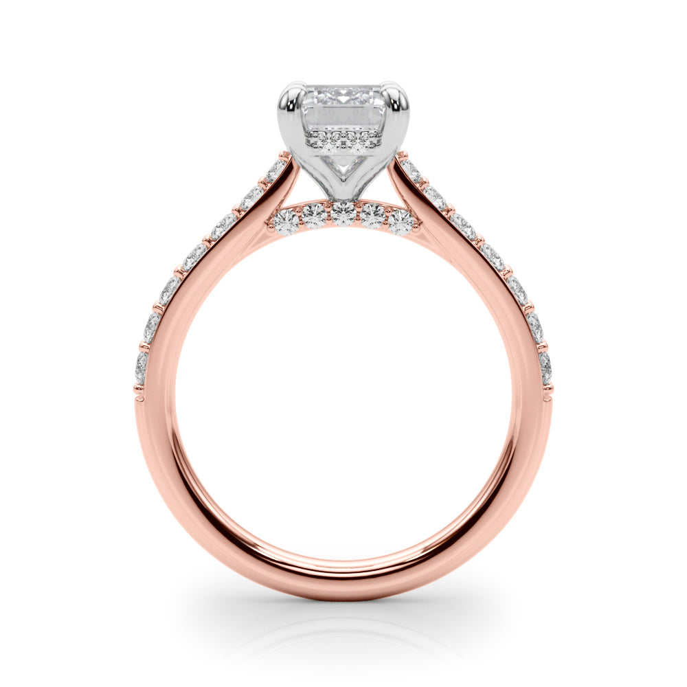 Luxe Halo Emerald Diamond Engagement Ring — 9K/18K Gold & Platinum