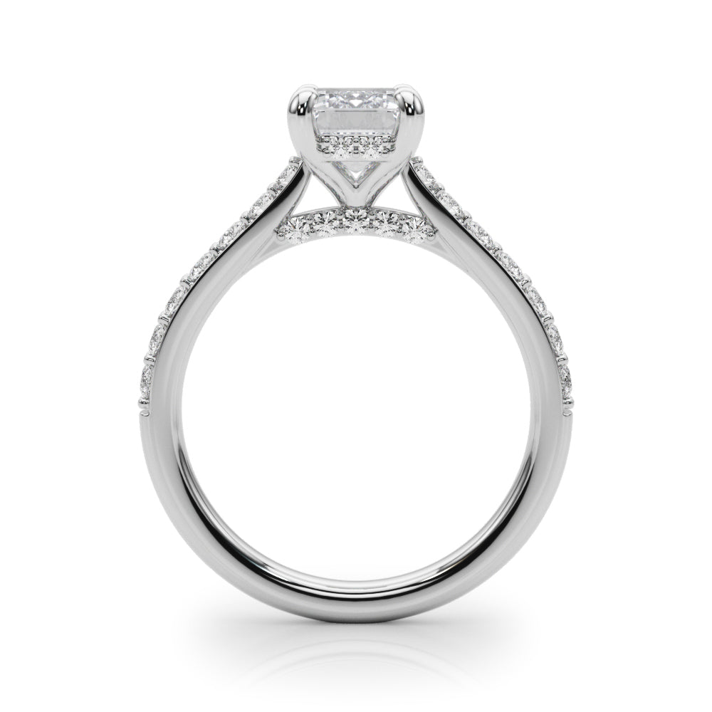 Luxe Halo Emerald Diamond Engagement Ring — 9K/18K Gold & Platinum