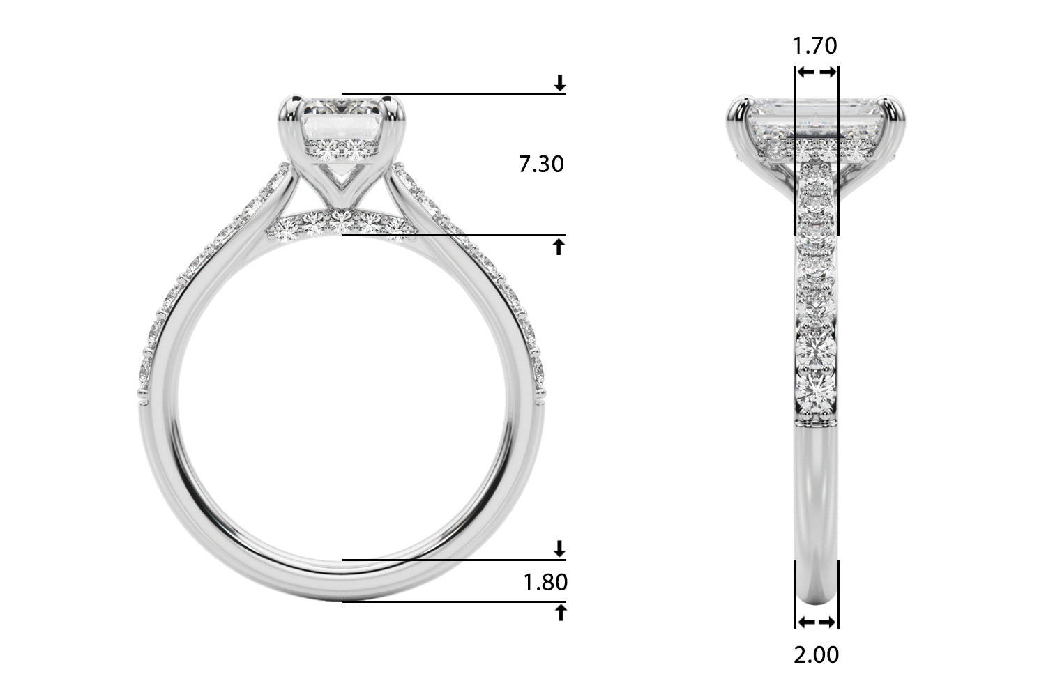 Luxe Halo Emerald Diamond Engagement Ring — 9K/18K Gold & Platinum
