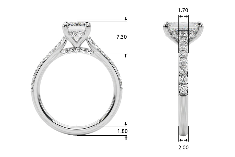 Luxe Halo Emerald Diamond Engagement Ring — 9K/18K Gold & Platinum