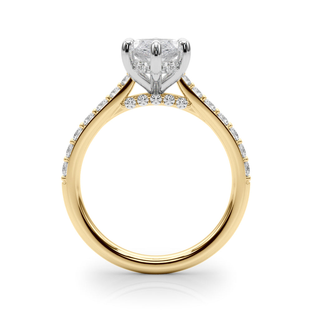 Signature Halo Marquise Diamond Engagement Ring — 9K/18K Gold & Platinum