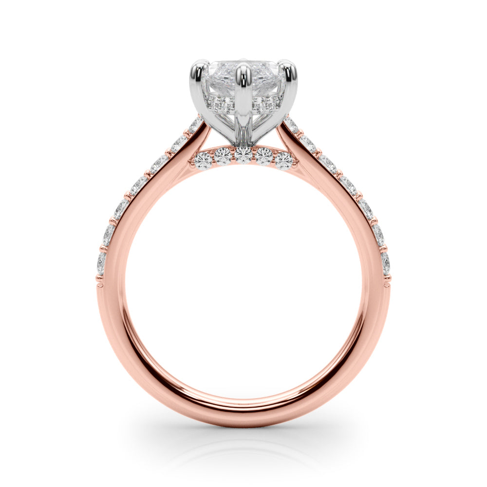 Signature Halo Marquise Diamond Engagement Ring — 9K/18K Gold & Platinum