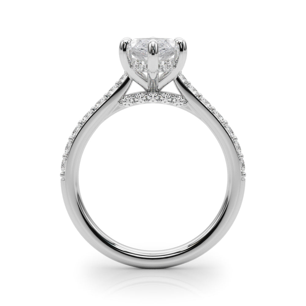 Signature Halo Marquise Diamond Engagement Ring — 9K/18K Gold & Platinum