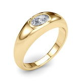 Artisan Solitaire Ov Bezel Set Oval Diamond Engagement Ring — 9K/18K Gold & Platinum