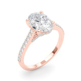 Heirloom Center Oval Diamond Engagement Ring — 9K/18K Gold & Platinum