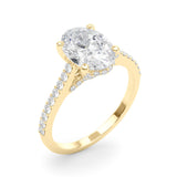 Heirloom Center Oval Diamond Engagement Ring — 9K/18K Gold & Platinum