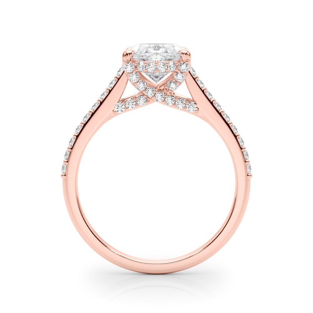 Heirloom Center Oval Diamond Engagement Ring — 9K/18K Gold & Platinum