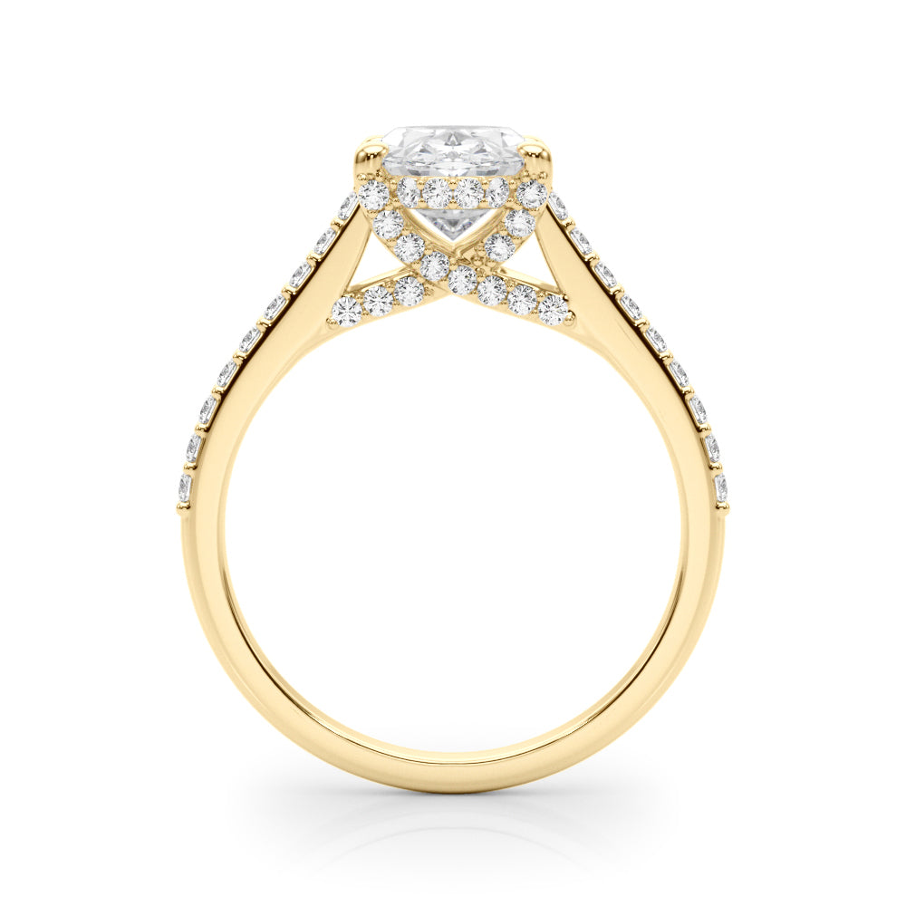 Heirloom Center Oval Diamond Engagement Ring — 9K/18K Gold & Platinum