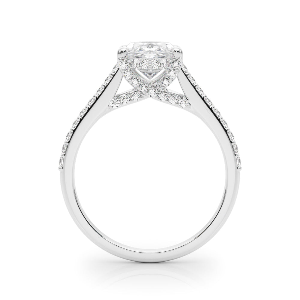 Heirloom Center Oval Diamond Engagement Ring — 9K/18K Gold & Platinum
