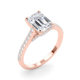 Luxe Ec Center Emerald Diamond Engagement Ring — 9K/18K Gold & Platinum