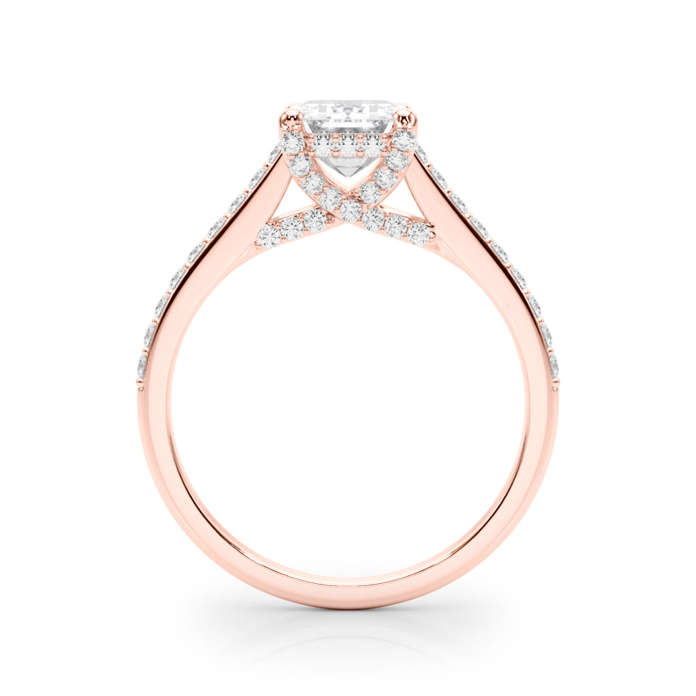 Luxe Ec Center Emerald Diamond Engagement Ring — 9K/18K Gold & Platinum