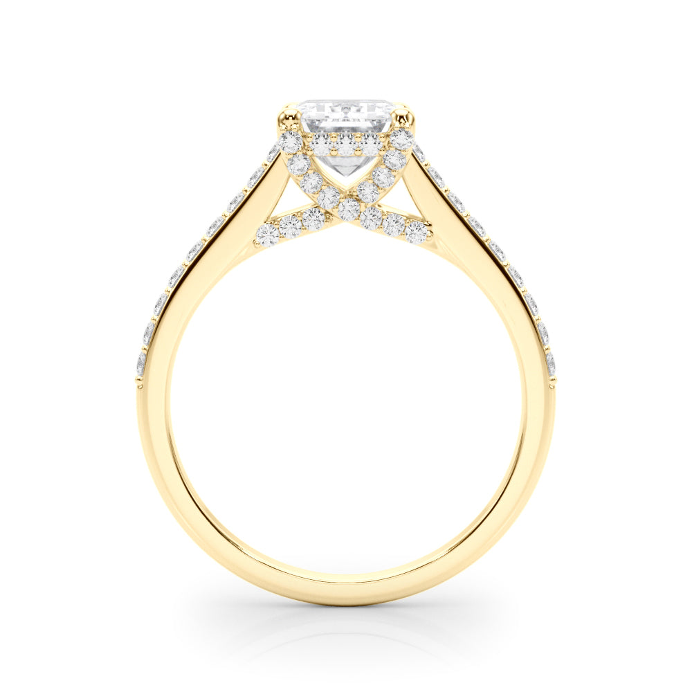 Luxe Ec Center Emerald Diamond Engagement Ring — 9K/18K Gold & Platinum